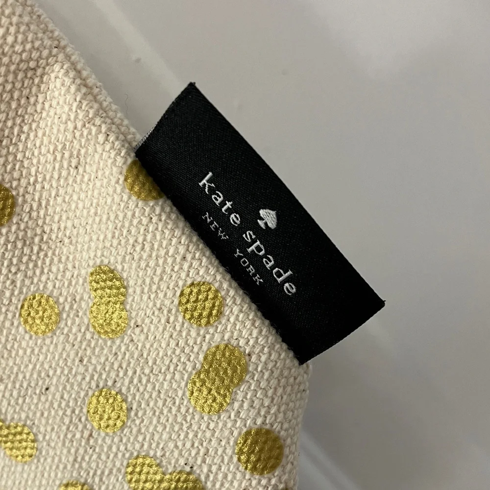 Kate Spade Gold Dot wine tote cream and Gold Canvas NWT handle bag gift bag